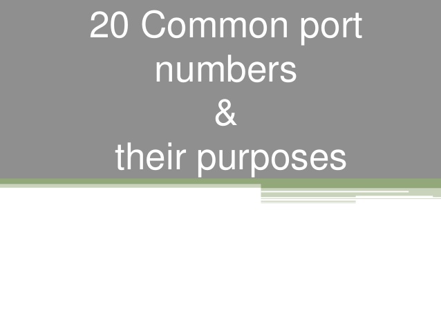 Common port numbers for mac